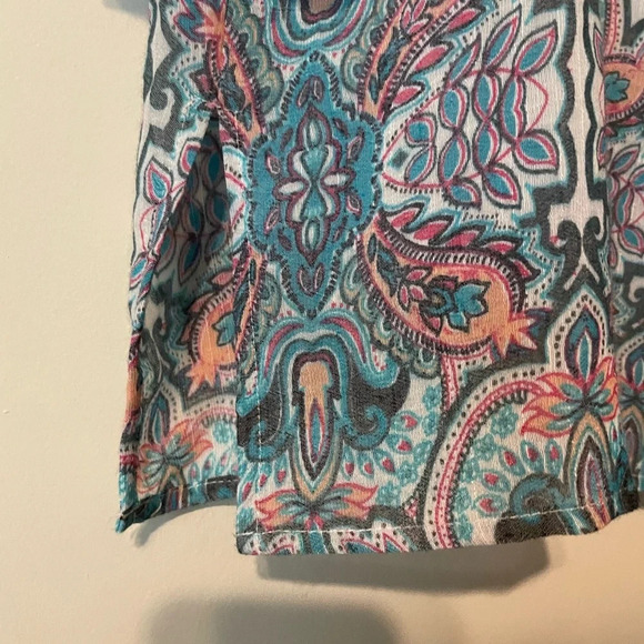 Zac & Rachel Boho Bell Sleeve Multi Color Paisley Print Blouse Top Size … - Picture 7 of 9